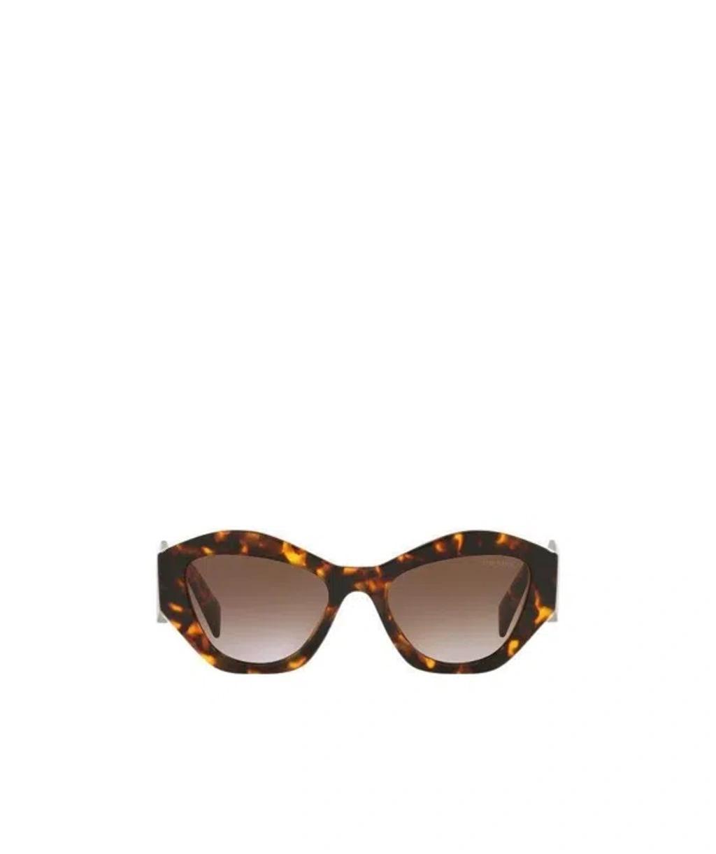 PRADA Eyewear Logo-printed Angular-frame Sunglasses In Brown Product Image