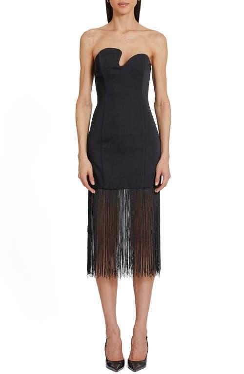 Amanda Uprichard Puzzle Strapless With Fringe Dress Product Image