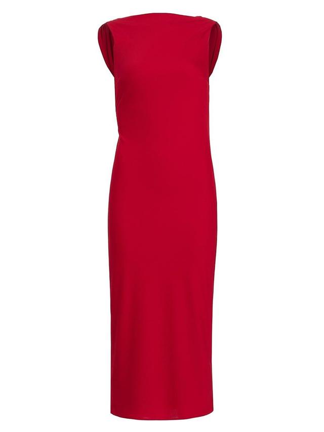 Womens Max Silk Open-Back Midi-Dress Product Image