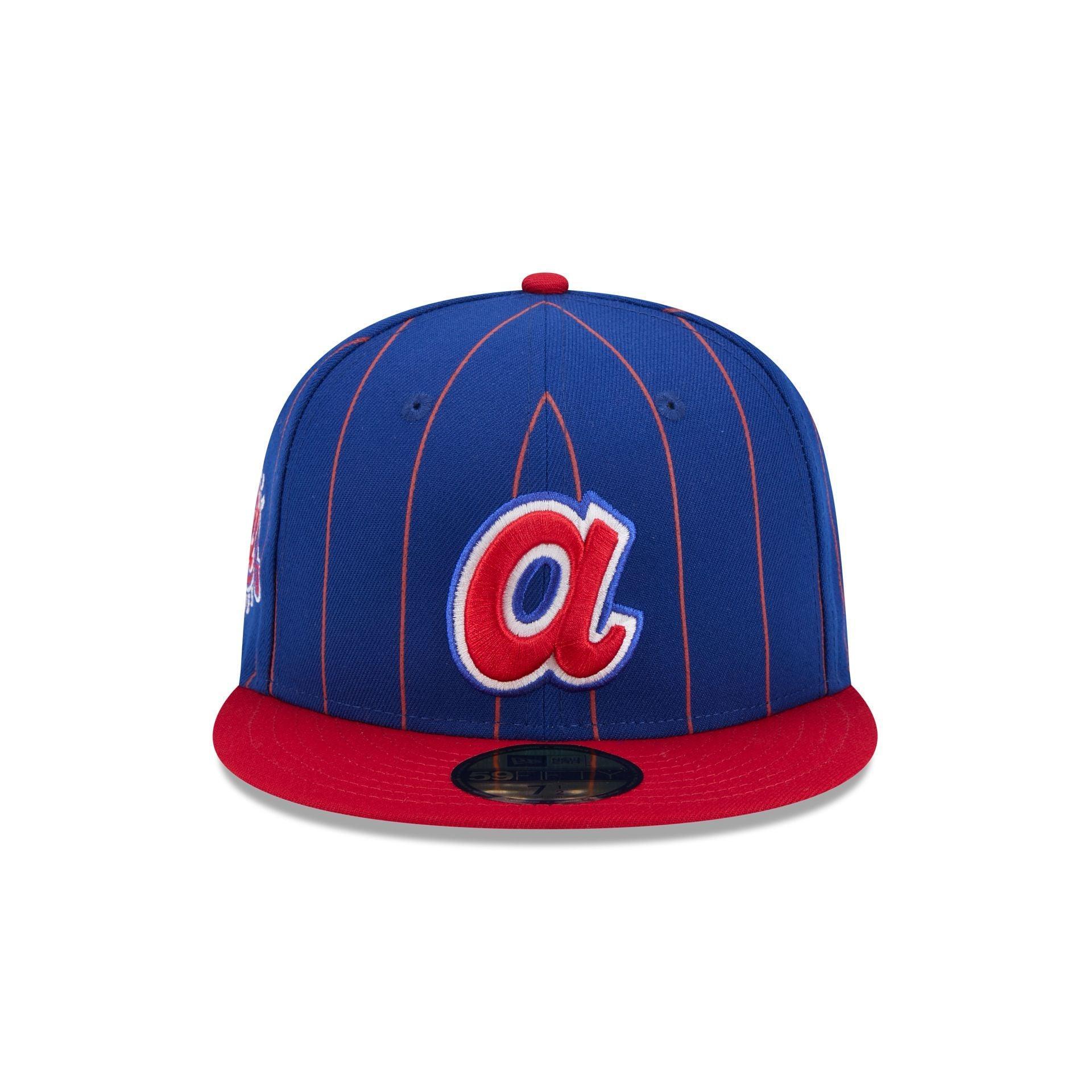 Atlanta Braves Throwback Pinstripe 59FIFTY Fitted Hat Male Product Image