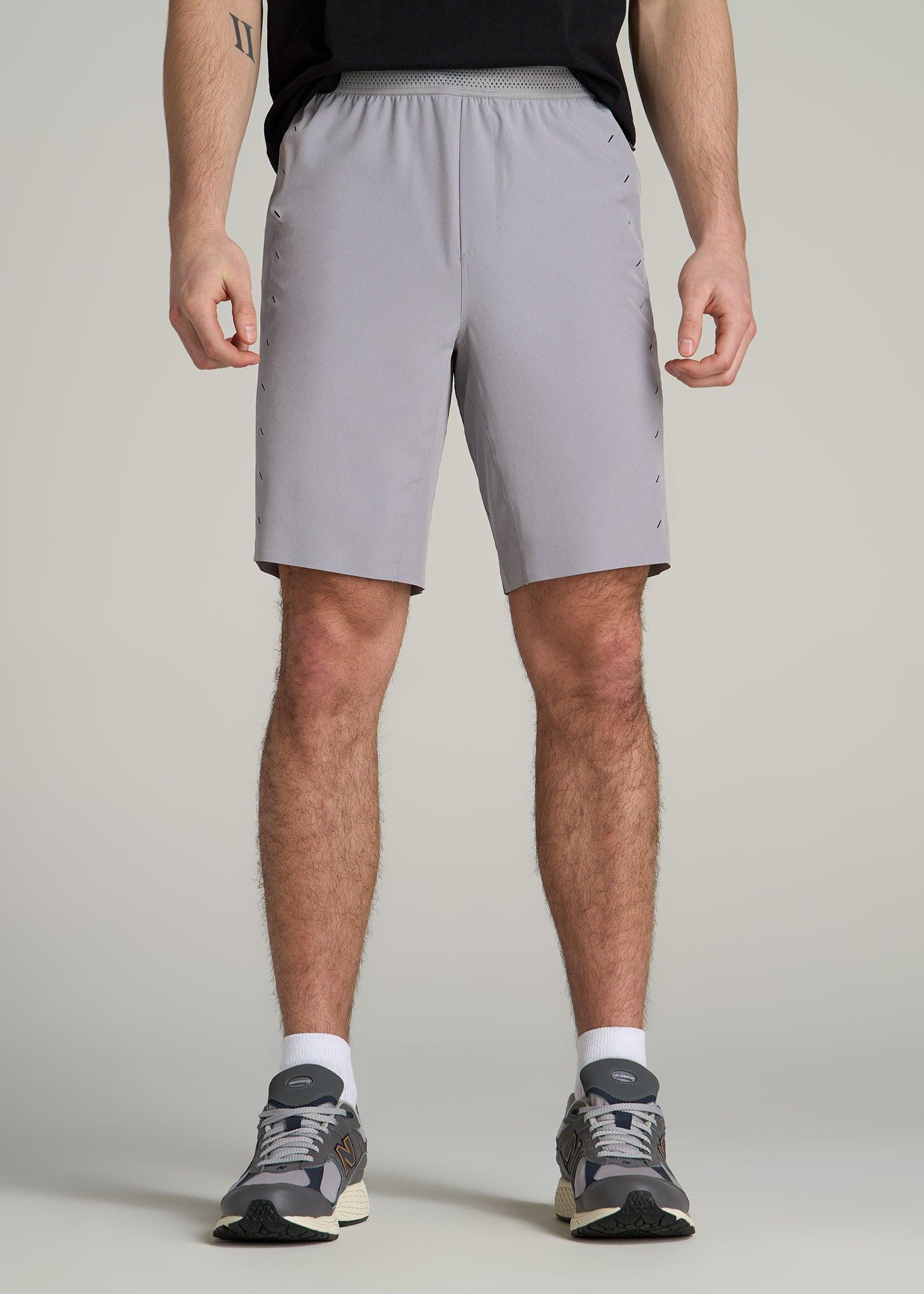 Featherweight Perforated Training Shorts for Tall Men in Olive Product Image