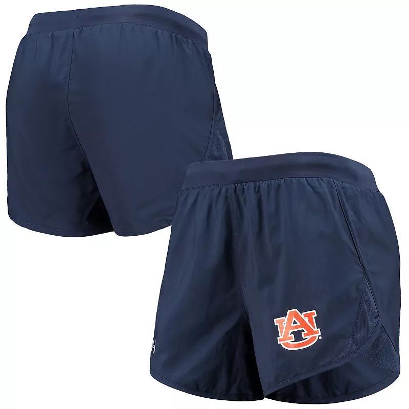 Womens Under Armour Auburn Tigers Fly By Run 2.0 Performance Shorts Blue Product Image