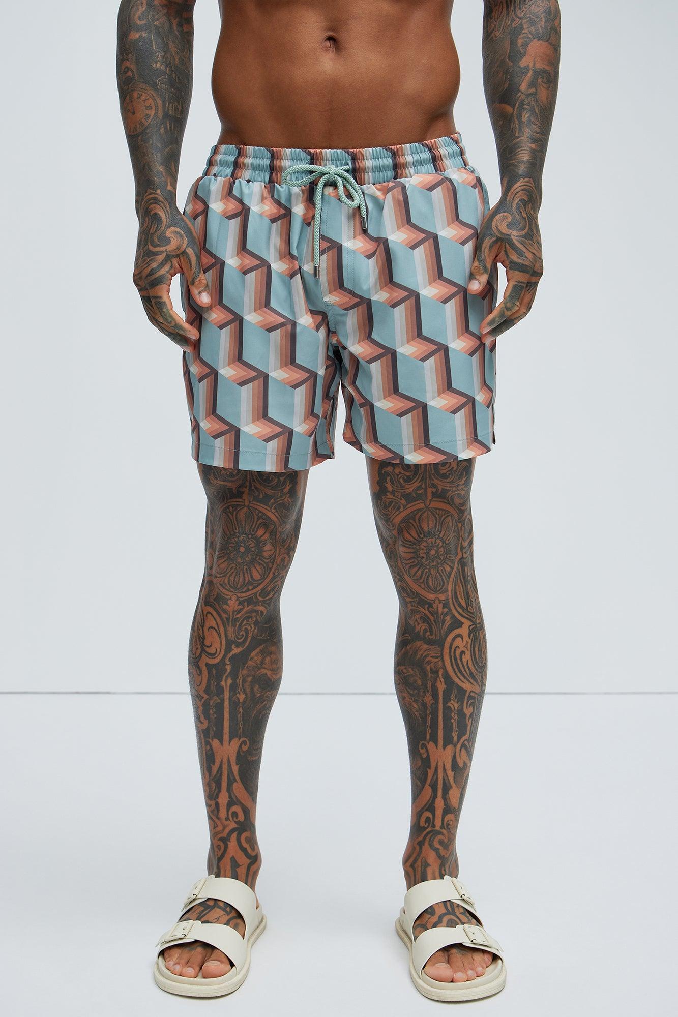 Escapade Swim Trunks - Teal/combo Product Image