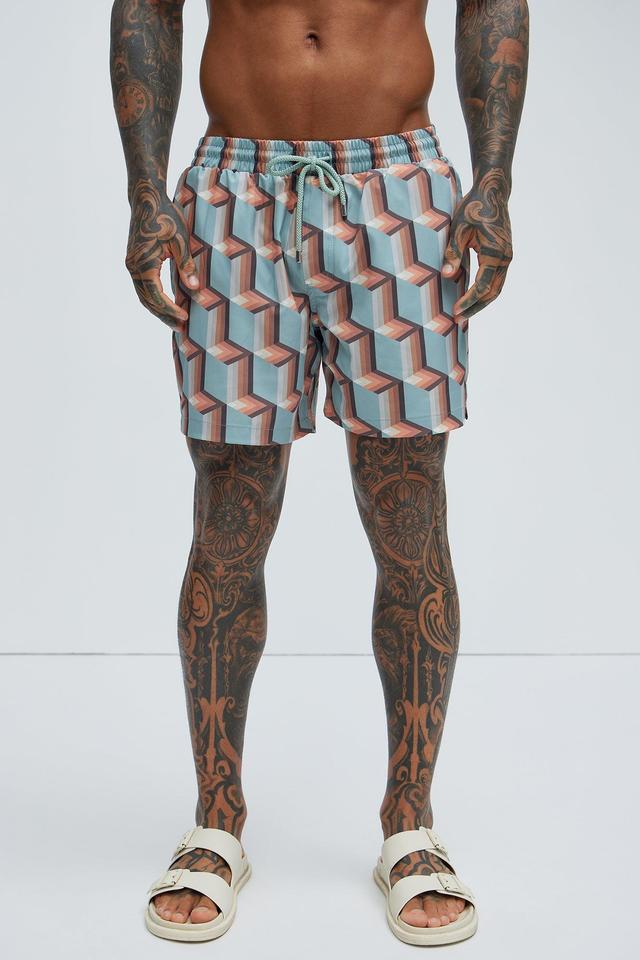 Escapade Swim Trunks - Teal/combo Product Image