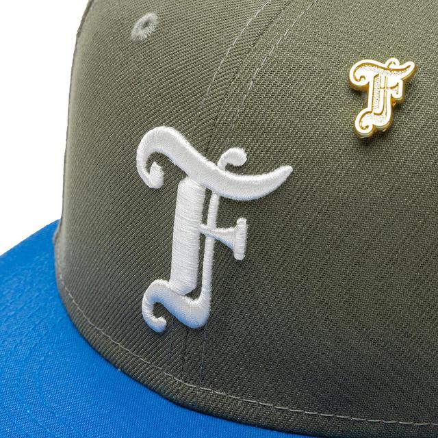 Feature x New Era Old English F Snapback Hat w/ Pin - Olive/Rainstorm Blue Male Product Image