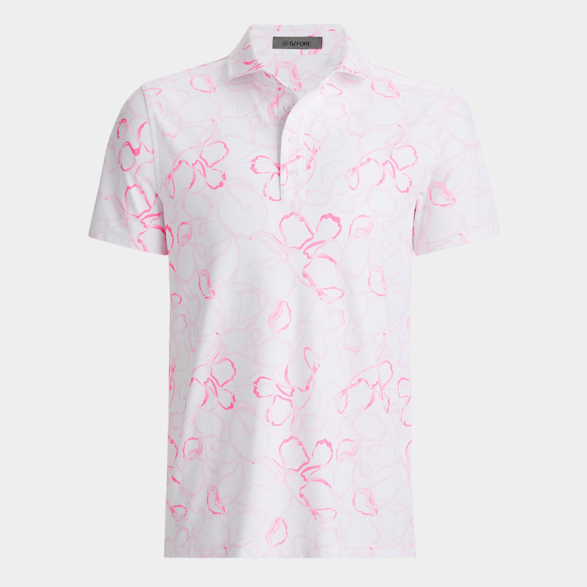 WATERCOLOUR FLORAL TECH PIQUÉ POLO Product Image