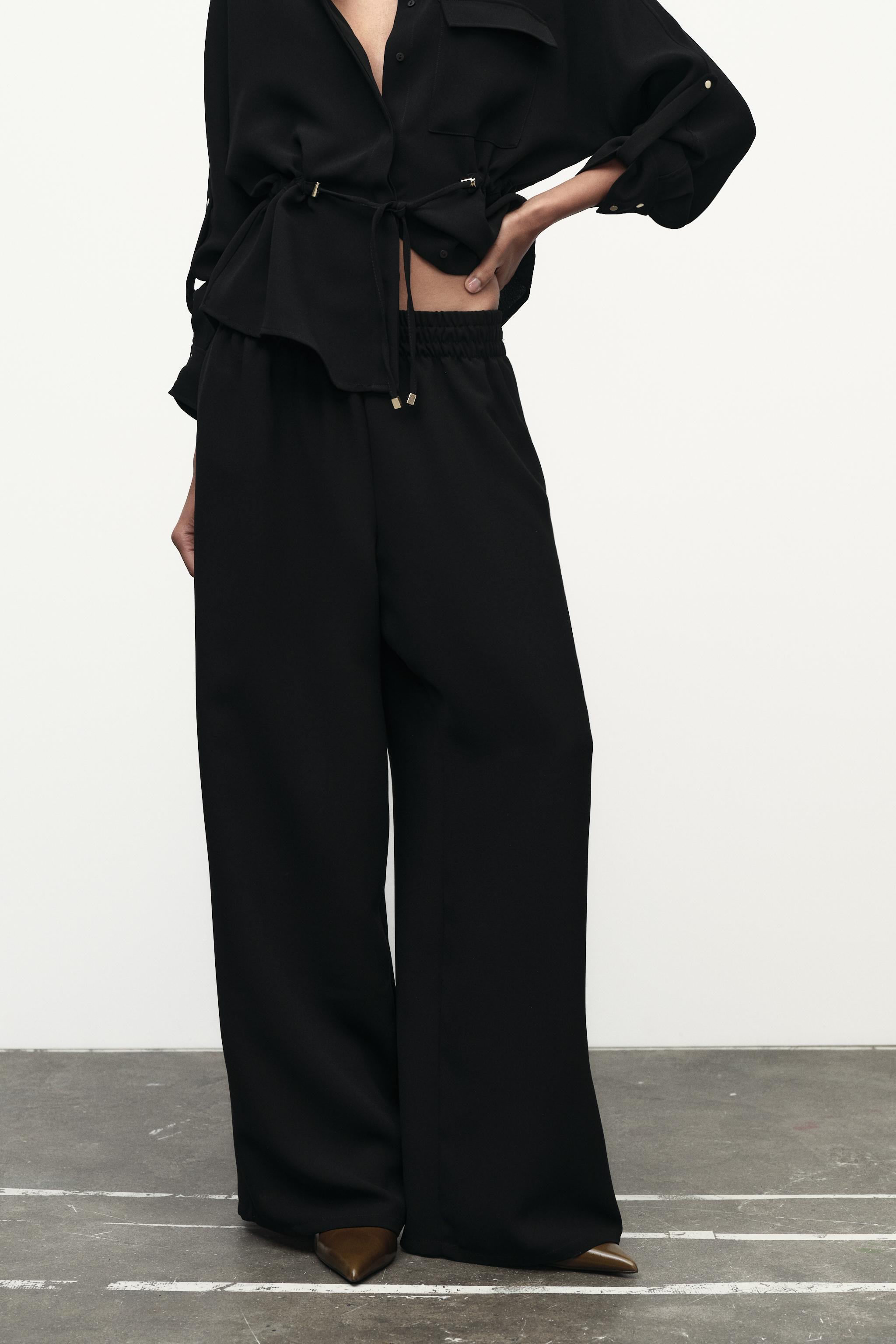 WIDE LEG CREPE PANTS Product Image