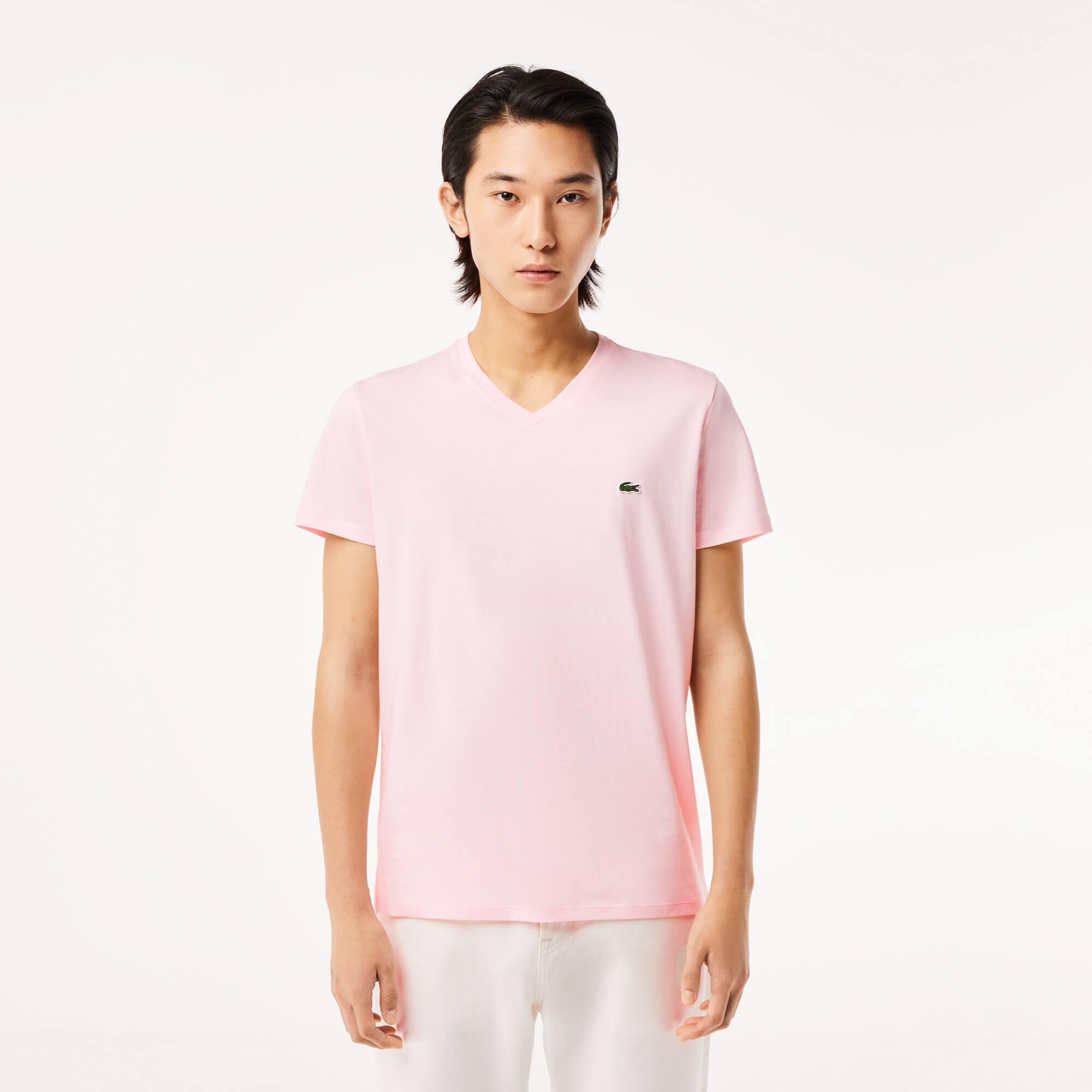 Lightweight Cotton Pima V Neck T-shirt Product Image