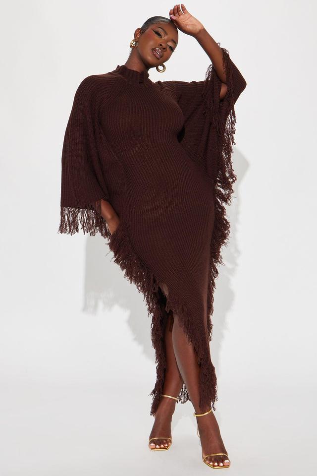 Venae Sweater Maxi Dress - Brown Product Image