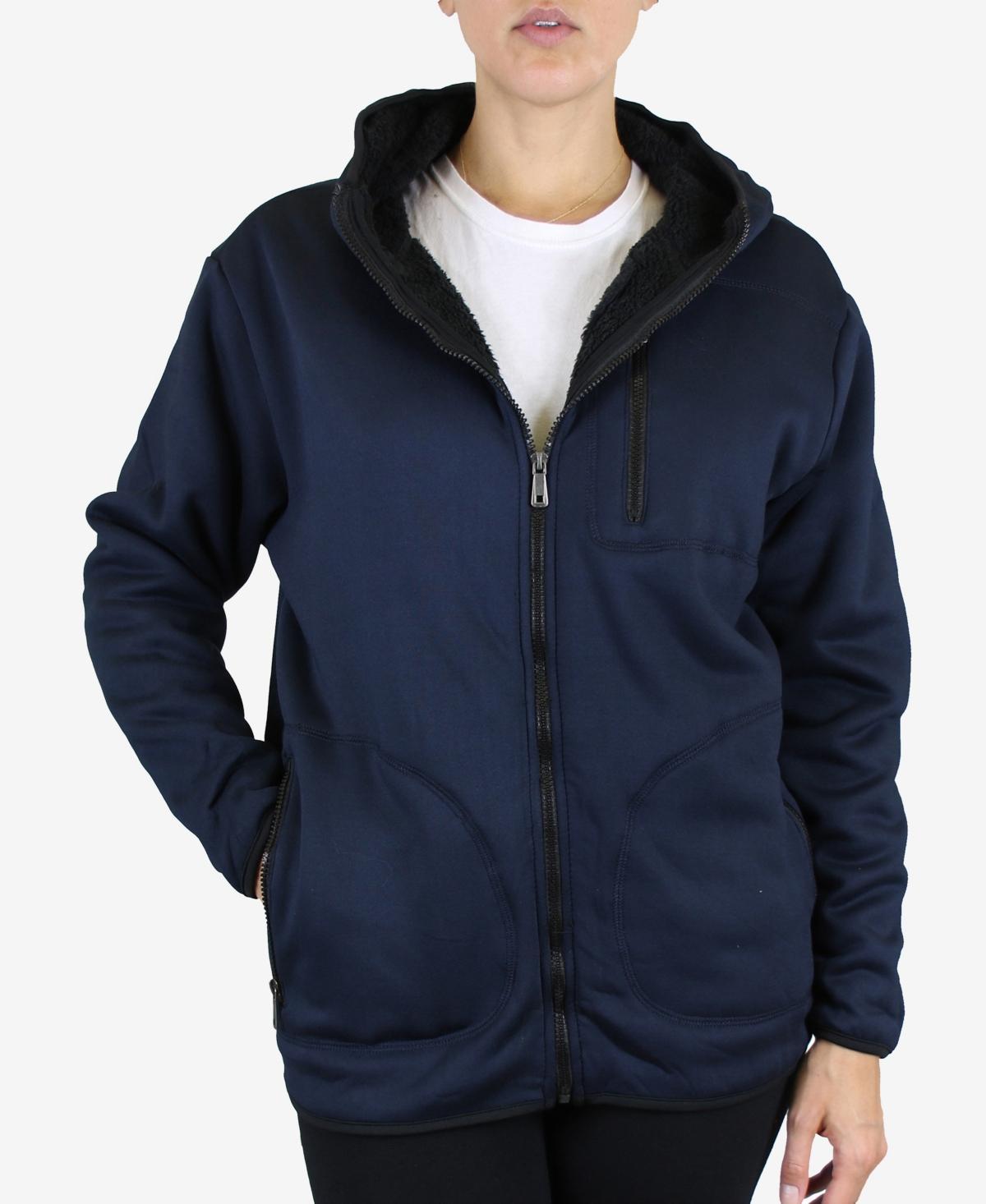 Galaxy By Harvic Womens Loose Fit Oversize Full Zip Sherpa Lined Hoodie Fleece Product Image