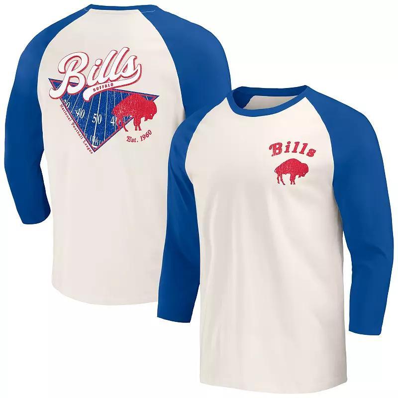 Mens Darius Rucker Collection by Fanatics Royal/White Buffalo Bills Raglan 3/4 Sleeve T-Shirt Product Image