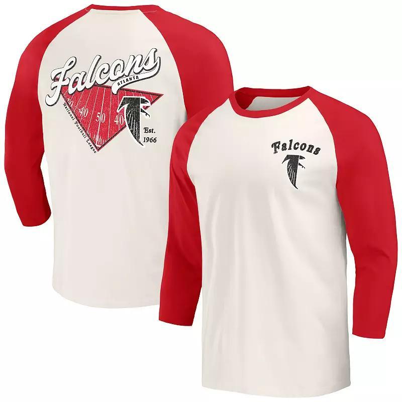 Mens Darius Rucker Collection by Fanatics /White Atlanta Falcons Raglan 3/4 Sleeve T-Shirt Product Image