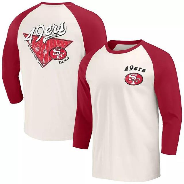 Mens Darius Rucker Collection by Fanatics Scarlet/White San Francisco 49ers Raglan 3/4 Sleeve T-Shirt Product Image