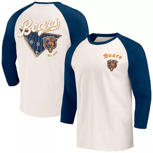 Mens Darius Rucker Collection by Fanatics /White Chicago Bears Raglan 3/4 Sleeve T-Shirt Blue Product Image