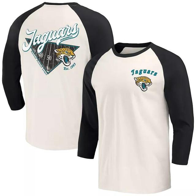 Mens Darius Rucker Collection by Fanatics /White Jacksonville Jaguars Raglan 3/4 Sleeve T-Shirt Product Image