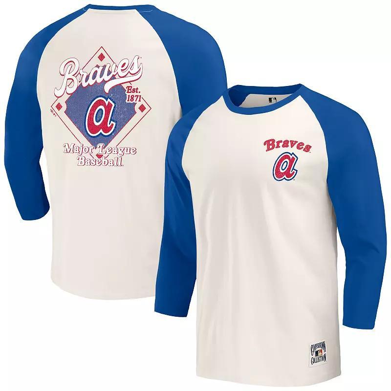 Mens Darius Rucker Collection by Fanatics Royal/White Atlanta Braves Cooperstown Collection Raglan 3/4-Sleeve T-Shirt Product Image