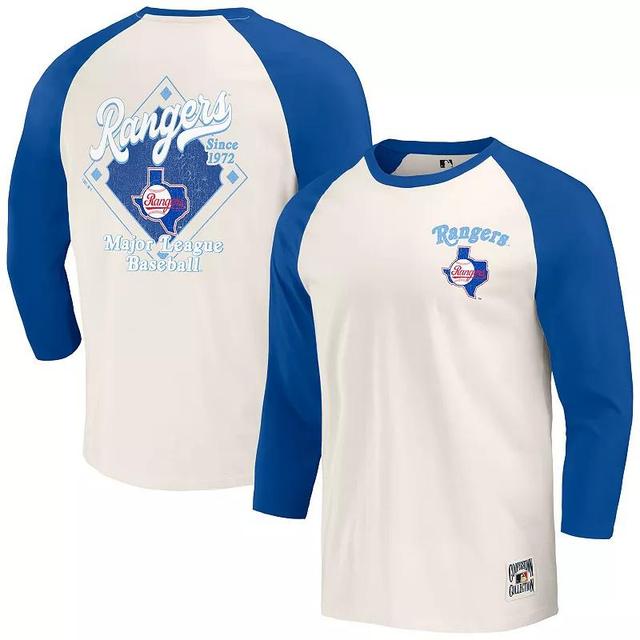 Mens Darius Rucker Collection by Fanatics /White Tampa Bay Rays Cooperstown Collection Raglan 3/4-Sleeve T-Shirt Product Image