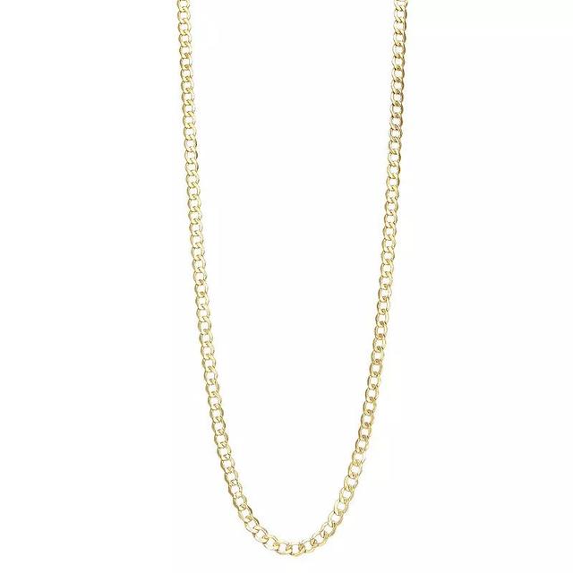 Jordan Blue 10k Gold 4.4 mm Curb Chain Necklace, Womens Yellow Product Image