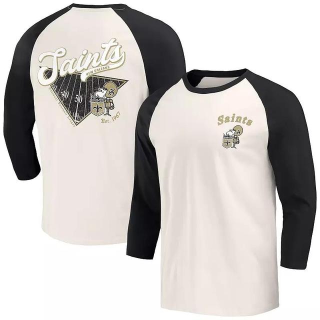 Mens Darius Rucker Collection by Fanatics /White New Orleans Saints Raglan 3/4 Sleeve T-Shirt Product Image