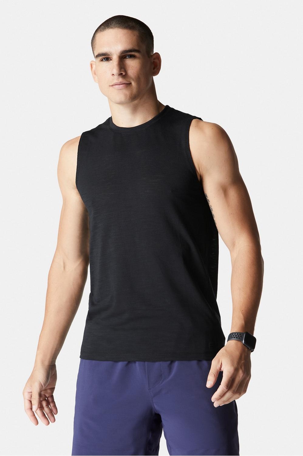 Fabletics Men The Front Row Sleeveless Tee male black Size M Product Image