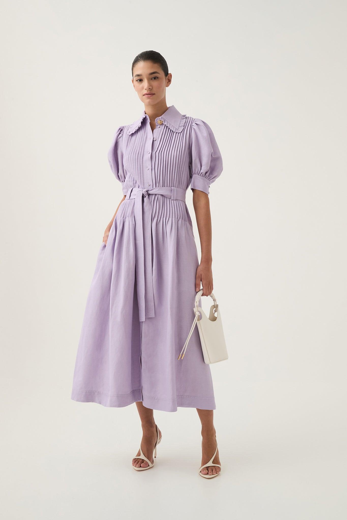 Madeleine Belted Midi Dress Product Image