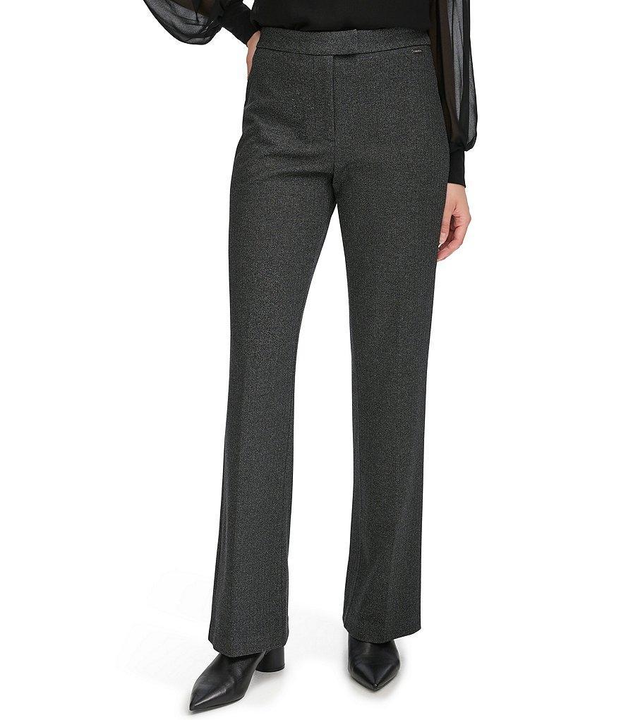 Calvin Klein Herringbone Mid Rise Wide Leg Pants Product Image