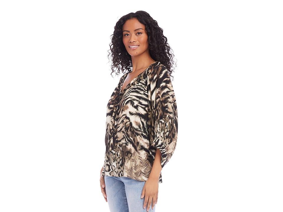 Karen Kane Blouson Sleeve Top (Print) Women's Blouse Product Image