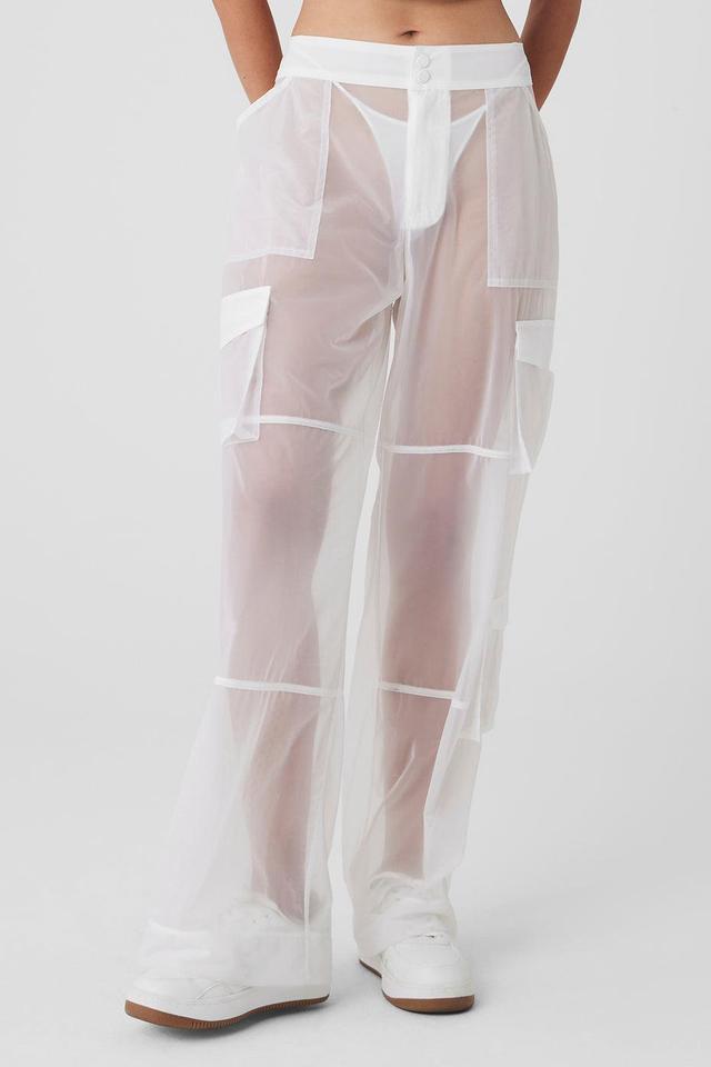 Sheer Effusion Cargo Wide Leg Trouser - White Female Product Image