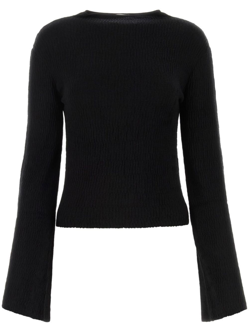 Silk-blend Knitted Jumper In Black Product Image