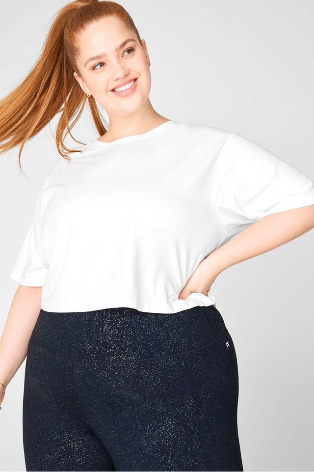 Fabletics Cropped Boxy Tee Womens white plus Size 4X Product Image