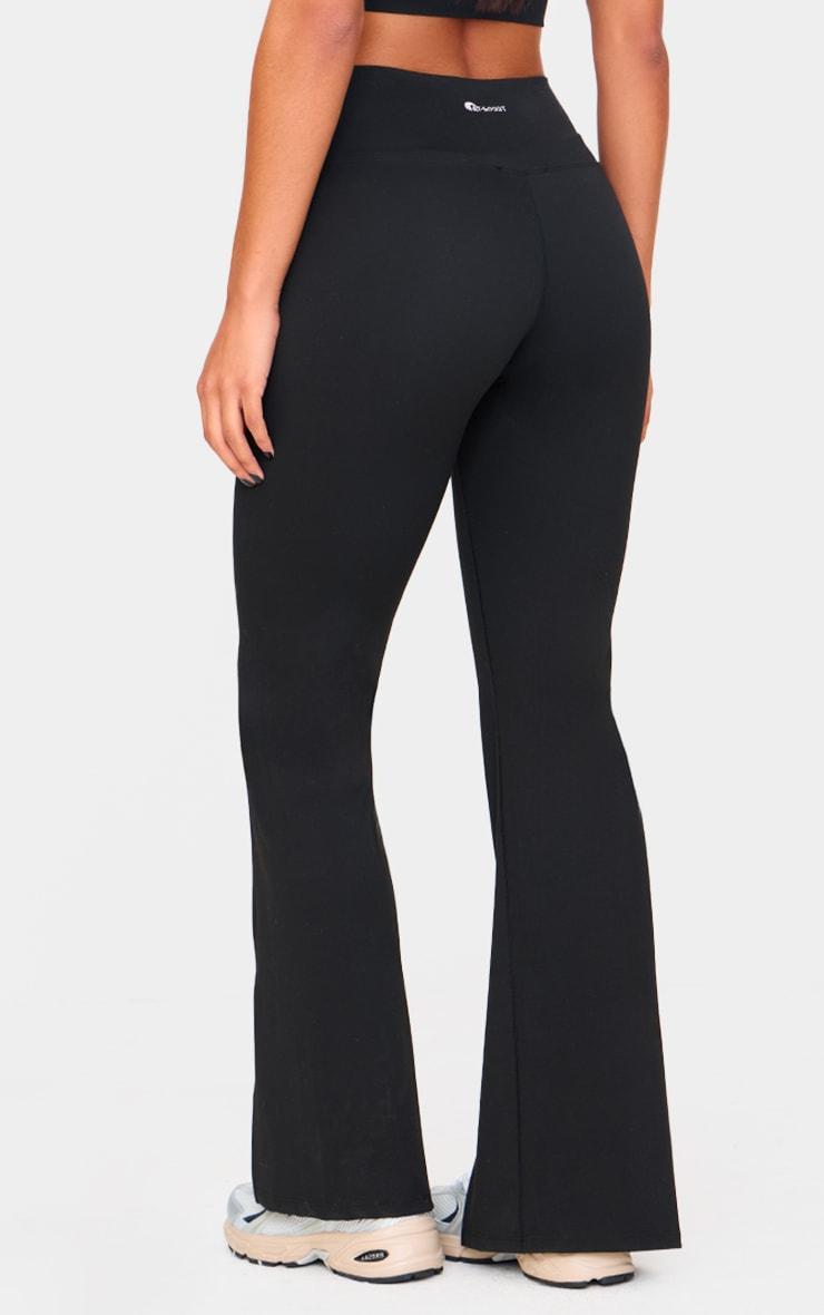 Deep Black Sculpt Pintuck Detail Straight Leg Yoga Pants Product Image