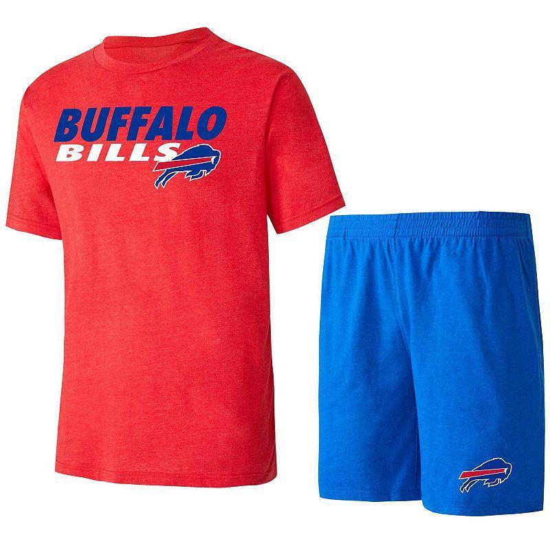 Mens Concepts Sport Royal/Red Buffalo Bills Meter T-Shirt & Shorts Sleep Set Blue Product Image