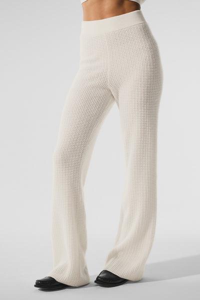 Cashmere High-Waist Plush Waffle Pant - Ivory product image