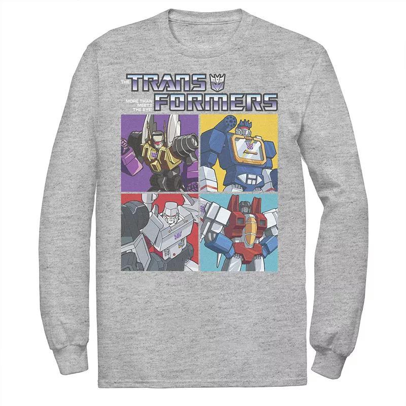 Mens Transformers Decepticons Characters Boxes Graphic Tee Athletic Grey Product Image