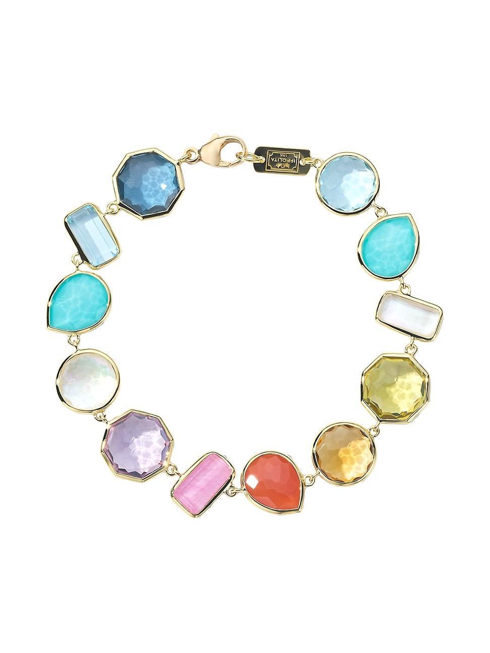 Womens Rock Candy Summer Rainbow 18K Yellow Gold & Multi-Stone Flexible Bracelet Product Image