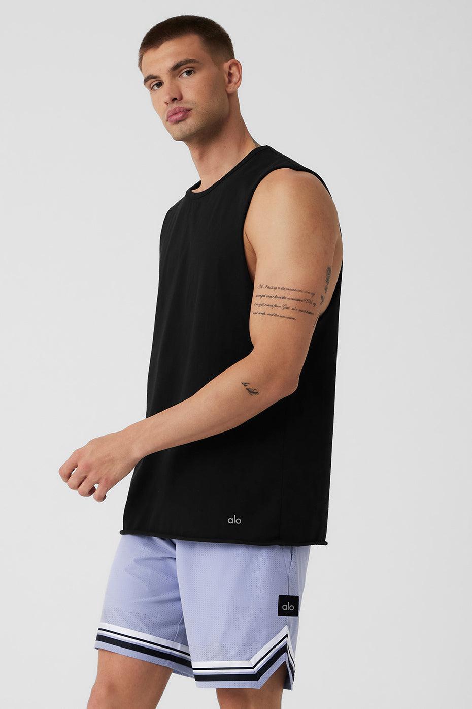 Society Raw Edge Tank - Black Male Product Image