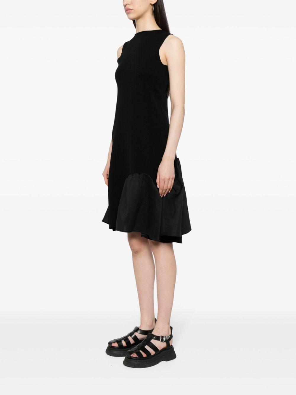 asymmetric patchwork cotton midi dress Product Image