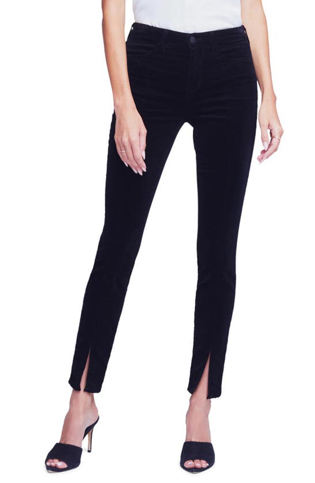 L AGENCE Jyothi High Waist Split Ankle Skinny Jeans In Black Product Image