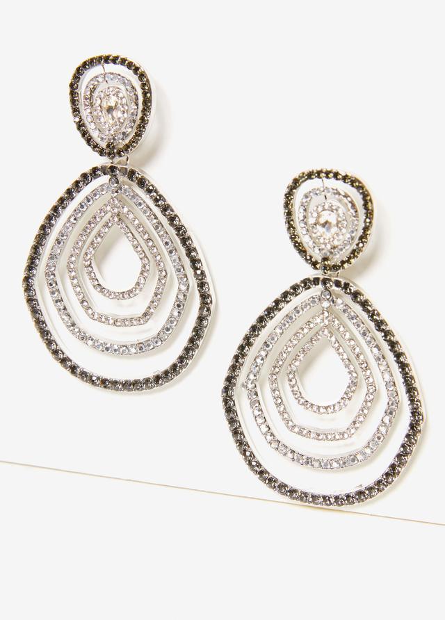 Plus Size Tiered Teardrop Crystal Earrings Ashley Stewart Product Image