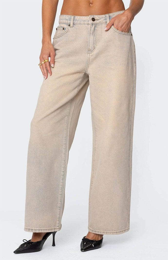 Edikted Women's Dusty Washed Low Rise Jeans Product Image