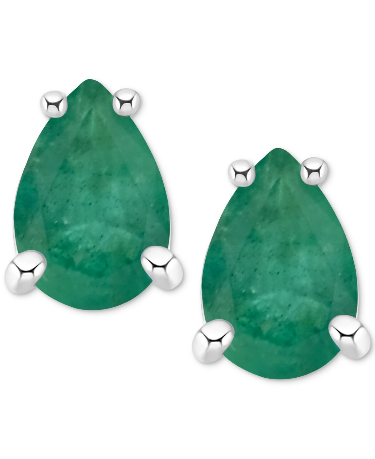 Celebration Gems 14k Gold Pear Shaped Emerald Stud Earrings, Womens Product Image