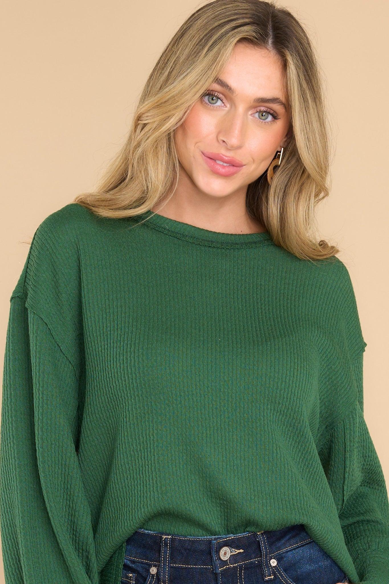 I've Been Waiting Green Sweater Product Image