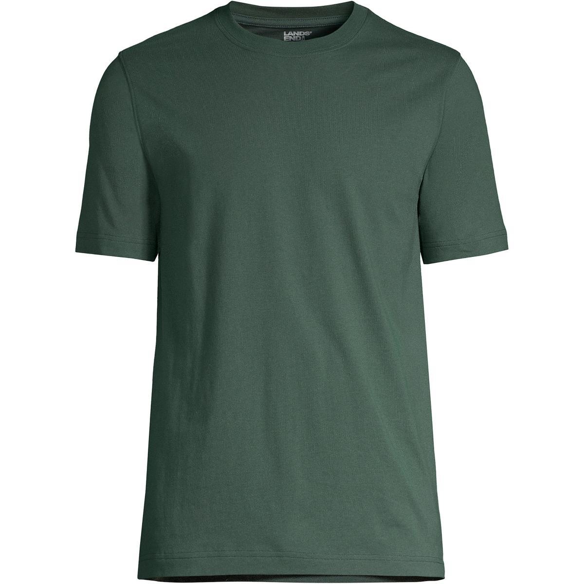 Mens Lands End Super-T Short Sleeve T-Shirt Flax Grey Product Image