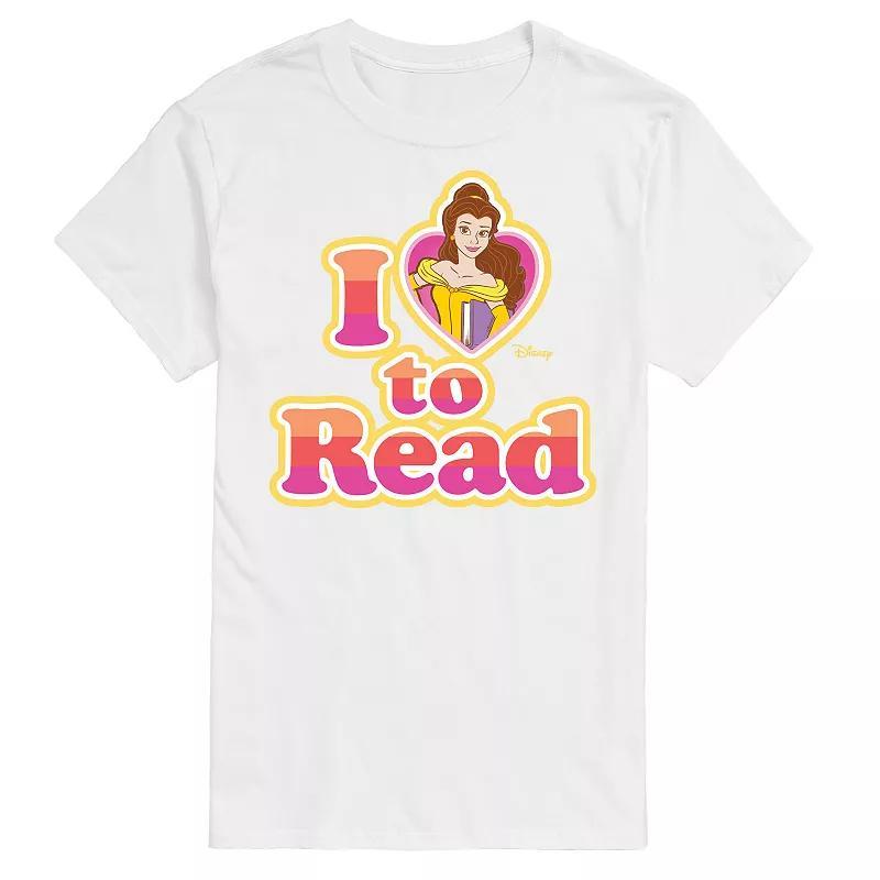 Disney Princess Big & Tall Belle I Love To Read Graphic Tee, Mens Blue Product Image