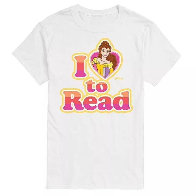 Disney Princess Big & Tall Belle I Love To Read Graphic Tee, Mens Blue Product Image