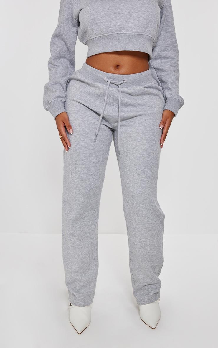 PRETTYLITTLETHING Shape Grey Marl Printed Back Oversized Sweatpants Product Image