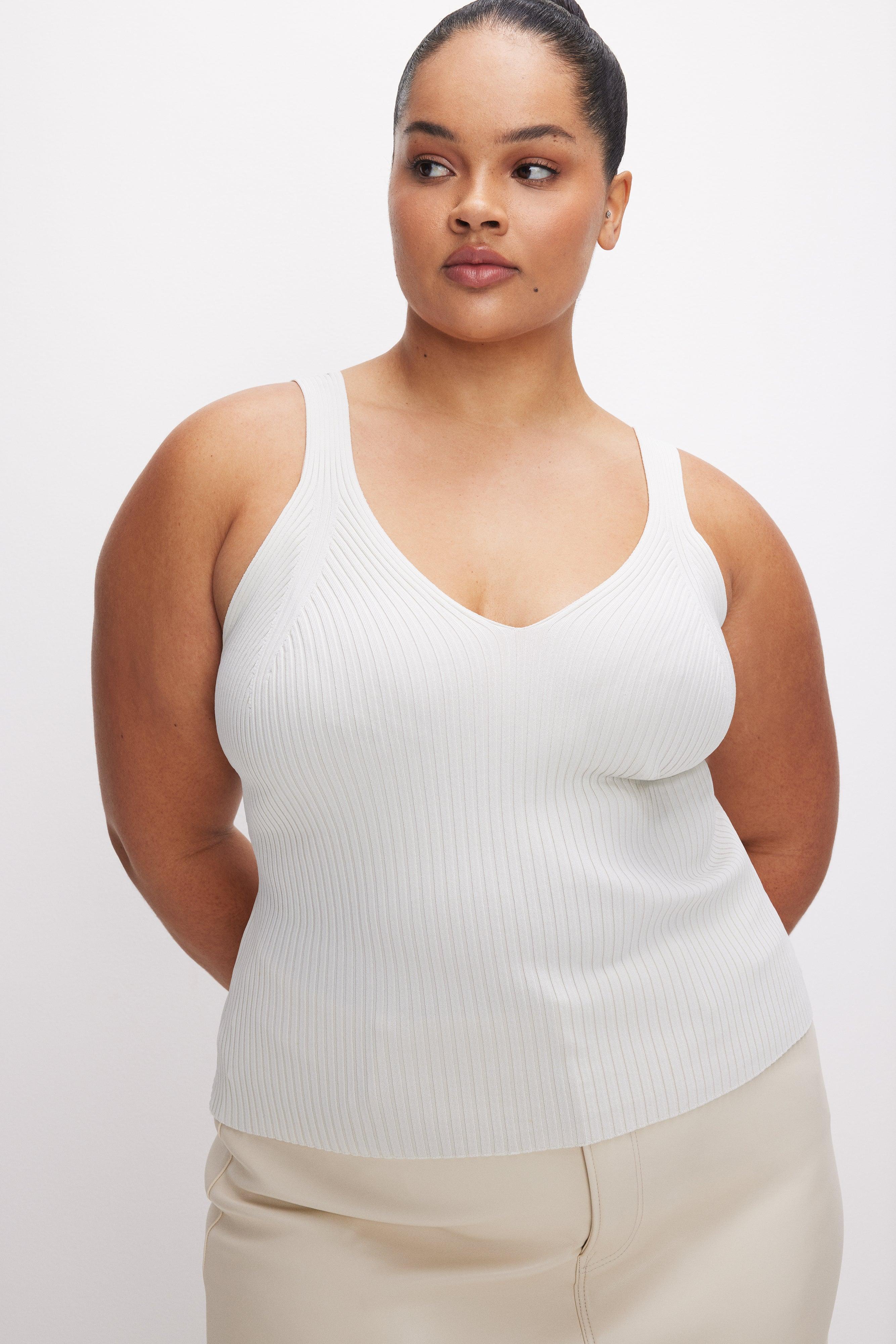 STRETCH RIB TANK TOP | CLOUD WHITE Product Image