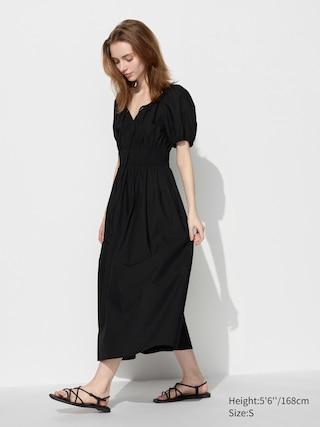 Womens Volume Sleeve Dress Black XL UNIQLO US Product Image