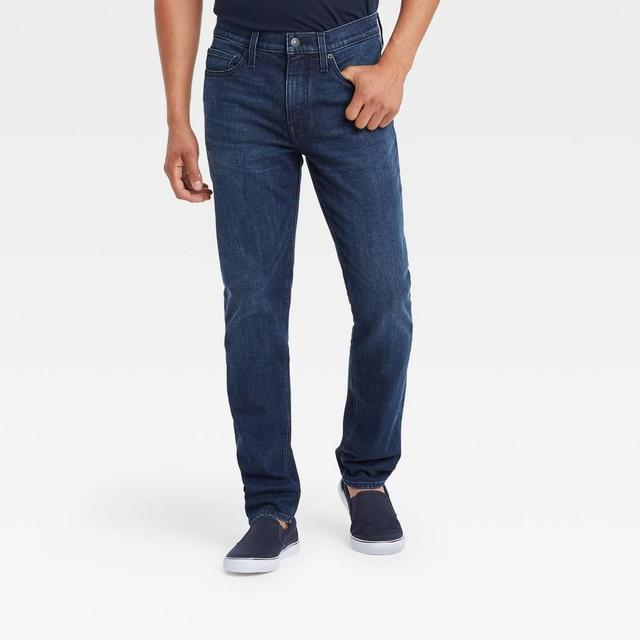 Men's Slim Fit Jeans - Goodfellow & Co™ Dark Blue Wash 30x34 Product Image