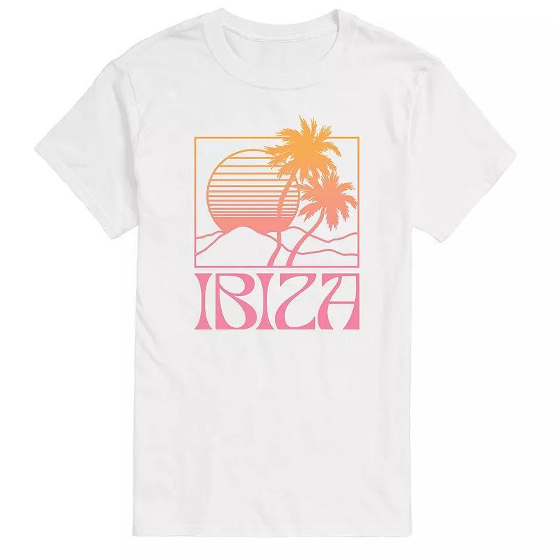 Big & Tall Ibiza Sun Palms Graphic Tee., Mens Product Image